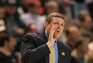 WORCESTER, MA - MARCH 18:  Coach Kirk Speraw of the Central Florida Golden Knights yells during a game against the Connecticut Huskies in the first round of the NCAA Men's Basketball Championship at the DCU Center March 18, 2005 in Worcester, Massachusetts.  (Photo By Jim McIsaac/Getty Images)