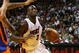 MIAMI - OCTOBER 28:  Dwyane Wade #3 of the Miami Heat drives to the basket while taking on the New York Knicks at AmericanAirlines Arena on October 28, 2009 in Miami, Florida. NOTE TO USER: User expressly acknowledges and agrees that, by downloading and/or using this Photograph, user is consenting to the terms and conditions of the Getty Images License Agreement.  (Photo by Doug Benc/Getty Images)