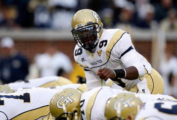 ATLANTA - OCTOBER 17:  Quarterback Josh Nesbitt #9 of the Georgia Tech Yellow Jackets against the Virginia Tech Hokies at Bobby Dodd Stadium on October 17, 2009 in Atlanta, Georgia.  (Photo by Kevin C. Cox/Getty Images)