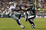 PHILADELPHIA - NOVEMBER 08:  Roy Williams #11 of the Dallas Cowboys can't make the catch against Sheldon Brown #24 of the Philadelphia Eagles at Lincoln Financial Field on November 8, 2009 in Philadelphia, Pennsylvania.  (Photo by Al Bello/Getty Images)