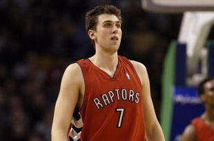 BOSTON - JANUARY 12:  Andrea Bargnani #7 of the Toronto Raptors looks on during a game against the Boston Celtics at the TD Banknorth Garden on January 12, 2007 in Boston, Massachusetts.  The Raptors defeated the Celtics 95-86. NOTE TO USER: User expressly acknowledges and agrees that, by downloading and or using this photograph, User is consenting to the terms and conditions of the Getty Images License Agreement. (Photo by Elsa/Getty Images)