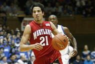 DURHAM, NC - FEBRUARY 13: Greivis Vasquez #21 of the Maryland Terrapins dribbles against the Duke Blue Devils during the game at Cameron Indoor Stadium on February 13, 2008 in Durham, North Carolina. Duke defeated Maryland 77-65. (Photo by Kevin C. Cox/Getty Images)