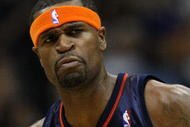 DALLAS - JANUARY 28:  Stephen Jackson #1 of the Golden State Warriors during play against the Dallas Mavericks on January 28, 2008 at American Airlines Center in Dallas, Texas.  NOTE TO USER: User expressly acknowledges and agrees that, by downloading and/or using this Photograph, user is consenting to the terms and conditions of the Getty Images License Agreement.  (Photo by Ronald Martinez/Getty Images)
