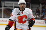 EDMONTON, CANADA - SEPTEMBER 23:  Nigel Dawes #15 of the Calgary Flames skates during the game against the Edmonton Oilers on September 23, 2009 at Rexall Place in Edmonton, Alberta, Canada. (Photo by Dale MacMillan/Getty Images)