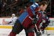 DENVER - MARCH 04:  Peter Forsberg #21 of the Colorado Avalanche takes the ice for the first time since rejoining the team as they warm up prior to facing the Vancouver Canucks at the Pepsi Center March 4, 2008 in Denver, Colorado.  (Photo by Doug Pensinger/Getty Images)