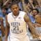CHAPEL HILL, NC - FEBRUARY 03: Deon Thompson #21 of the North Carolina Tar Heels celebrates as he runs downcourt against the Maryland Terrapins during the game on February 3, 2009 at the Dean E. Smith Center in Chapel Hill, North Carolina. (Photo by Kevin C. Cox/Getty Images)