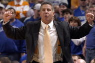 MEMPHIS, TN - FEBRUARY 23: Head coach Bruce Pearl of the Tennessee Volunteers yells to his team in a game against the Memphis Tigers at FedExForum on February 23, 2008 in Memphis, Tennessee. Volunteers beat the Tigers 66-62. (Photo by Joe Murphy/Getty Images)