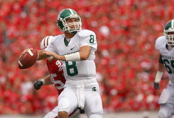 MADISON, WI - SEPTEMBER 26: Kirk Cousins #8 of the Michigan State Spartans looks to pass the ball against the Wisconsin Badgers on September 26, 2009 at Camp Randall Stadium in Madison, Wisconsin. (Photo by Jonathan Daniel/Getty Images)
