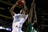 DETROIT - APRIL 06:  Ed Davis #32 of the North Carolina Tar Heels drives for a shot attempt in the first half against Draymond Green #23 of the Michigan State Spartans during the 2009 NCAA Division I Men's Basketball National Championship game at Ford Field on April 6, 2009 in Detroit, Michigan.  (Photo by Andy Lyons/Getty Images)