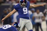 EAST RUTHERFORD, NJ - NOVEMBER 8: Lawrence Tynes #9 of the New York Giants kicks the ball against the San Diego Chargers at Giants Stadium on November 8, 2009 in East Rutherford, New Jersey. The Chargers defeated the Giants 21-20.  (Photo by Nick Laham/Getty Images)