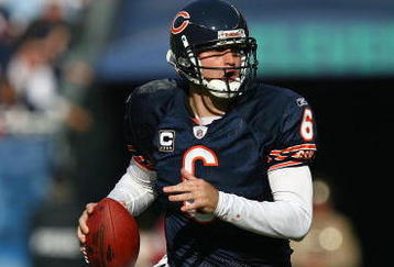 CHICAGO - NOVEMBER 08: Jay Cutler #6 of the Chicago Bears scrambles while looking for a receiver against the Arizona Cardinals at Soldier Field on November 8, 2009 in Chicago, Illinois. The Cardinals defeated the Bears 41-21.  Photo by Jonathan Daniel/Getty Images)