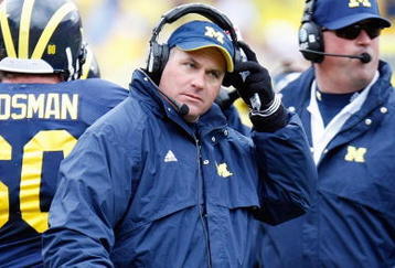 ANN ARBOR, MI - OCTOBER 24:  Head coach Rich Rodriguez of the Michigan Wolverines looks on during the game against the Penn State Nittany Lions on October 24, 2009 at Michigan Stadium in Ann Arbor, Michigan. (Photo by  Gregory Shamus/Getty Images)