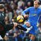 PORTSMOUTH, UNITED KINGDOM - FEBRUARY 14:  Angelos Basinas (R) of Portsmouth competes for the ball with Pablo Zabaleta (L) of Manchester City during the Barclays Premier League match between Portsmouth and Manchester City at Fratton Park on February 14, 2009 in London, England.  (Photo by Phil Cole/Getty Images)