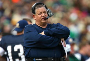 SOUTH BEND, IN - OCTOBER 03: Head coach Charlie Weis of the Notre Dame Fighting Irish watches as his team takes on the Washington Huskies on October 3, 2009 at Notre Dame Stadium in South Bend, Indiana.  Notre Dame defeated Washington 37-30 in overtime.  (Photo by Jonathan Daniel/Getty Images)