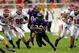 FORT WORTH, TX - SEPTEMBER 15: Tailback Aaron Brown #23 of the Texas Christian University Horned Frogs runs against the Utah Utes on September 15, 2005 at Amon Carter Stadium in Fort Worth, Texas. TCU defeated Utah 23-20 in OT. (Photo by Ronald Martinez/Getty Images)