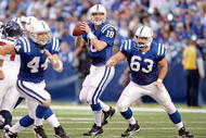 INDIANAPOLIS - NOVEMBER 08:  Peyton Manning #18 of the Indianapolis Colts passes the ball during the NFL game against the Houston Texans at Lucas Oil Stadium on November 8, 2009 in Indianapolis, Indiana.  The Colts won 20-17.  (Photo by Andy Lyons/Getty Images)