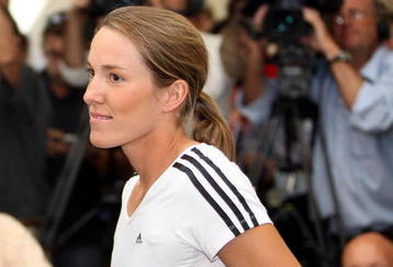 LIMETTE, BELGIUM - MAY 14: World number one of women's tennis Justine Henin arrives to announce her retirement to the press, at her tennis club TC Justine N1, on May 14, 2008 in Limette, Belgium. The 25-year-old insists her decision is final and said 'It's the end of a wonderful adventure but it's something I have been thinking about for a long time'.  She is the winner of seven Grand Slam singles titles and 41 WTA singles titles.   (Photo by Mark Renders/Getty Images)