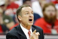 LAS VEGAS - MARCH 12:  Head coach Lon Kruger of the UNLV Rebels gestures to his players as they take on the San Diego State Aztecs during a quarterfinal game of the Conoco Mountain West Conference Basketball Championships at the Thomas & Mack Center March 12, 2009 in Las Vegas, Nevada. The Aztecs won 71-57.  (Photo by Ethan Miller/Getty Images)