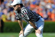 GAINESVILLE, FL - OCTOBER 17: SEC referee Marc Curles watches play as the Florida Gators host the Arkansas Razorbacks October 17, 2009 at Ben Hill Griffin Stadium in Gainesville, Florida.  (Photo by Al Messerschmidt/Getty Images)