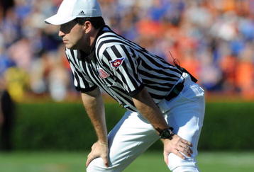 GAINESVILLE, FL - OCTOBER 17: SEC referee Marc Curles watches play as the Florida Gators host the Arkansas Razorbacks October 17, 2009 at Ben Hill Griffin Stadium in Gainesville, Florida.  (Photo by Al Messerschmidt/Getty Images)