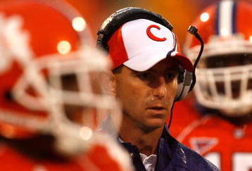 CLEMSON, SC - SEPTEMBER 26:  Head coach Dabo Swinney of the Clemson Tigers watches on from the sideliens during their game against the TCU Horned Frogs at Memorial Stadium on September 26, 2009 in Clemson, South Carolina.  (Photo by Streeter Lecka/Getty Images)