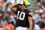 CLEVELAND - OCTOBER 04:  Brady Quinn #10 of the Cleveland Browns looks on against the Cincinnati Bengals during their game at Cleveland Browns Stadium on October 4, 2009 in Cleveland, Ohio. The Bengals defeated the Browns 23-20 in overtime.  (Photo by Jim McIsaac/Getty Images)