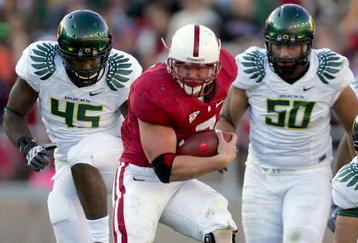 PALO ALTO, CA - NOVEMBER 07:  Toby Gerhart #7 of the Stanford Cardinal runs with the ball during their game against the Oregon Ducks at Stanford Stadium on November 7, 2009 in Palo Alto, California.  (Photo by Ezra Shaw/Getty Images)