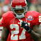 KANSAS CITY, MO - OCTOBER 11:  Running back Larry Johnson #27 of the Kansas City Chiefs walks off the field during the game against the Dallas Cowboys on October 11, 2009 at Arrowhead Stadium in Kansas City, Missouri.  (Photo by Jamie Squire/Getty Images)