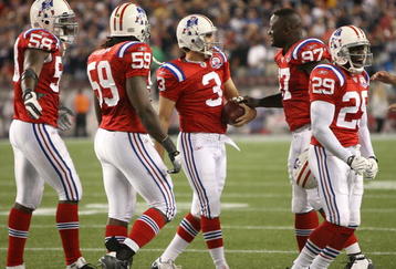 FOXBORO, MA - SEPTEMBER 14:  Kicker Stephen Gostkowski #3 of the New England Patriots celebrates with teammates after he recovered a fumble against the Buffalo Bills in the fourth quarter at Gillette Stadium on September 14, 2009 in Foxboro, Massachusetts. (Photo by Jim Rogash/Getty Images)