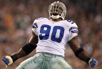 PHILADELPHIA - NOVEMBER 08:  Jay Ratliff #90 of the Dallas Cowboys reacts after he sacked Donovan McNabb #5 of the Philadelphia Eagles at Lincoln Financial Field on November 8, 2009 in Philadelphia, Pennsylvania.  (Photo by Al Bello/Getty Images)