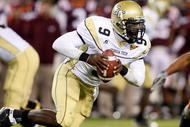 ATLANTA - OCTOBER 17:  Quarterback Josh Nesbitt #9 of the Georgia Tech Yellow Jackets against the Virginia Tech Hokies at Bobby Dodd Stadium on October 17, 2009 in Atlanta, Georgia.  (Photo by Kevin C. Cox/Getty Images)