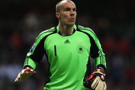 CARDIFF, UNITED KINGDOM - APRIL 01:  Germany goal keeper Robert Enke in action during the FIFA 2010 World Cup Qualifier match between Wales and Germany at the Millennium Stadium on April 1, 2009 in Cardiff, Wales.  (Photo by Bryn Lennon/Getty Images)