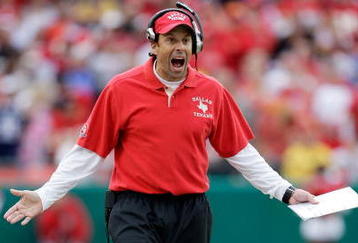 KANSAS CITY, MO - OCTOBER 25:  Head coach Todd Haley of the Kansas City Chiefs reacts to a call during the game against the San Diego Chargers on October 25, 2009 at Arrowhead Stadium in Kansas City, Missouri.  (Photo by Jamie Squire/Getty Images)