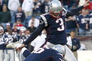 FOXBORO, MA - NOVEMBER 8:  Stephen Gostkowski  #3 of the New England Patriots kicks a field goal in the fourth quarter against the Miami Dolphins at Gillette Stadium on November 8, 2009 in Foxboro, Massachusetts. The Patriots won 27-17. (Photo by Jim Rogash/Getty Images)