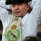 MADRID, SPAIN - NOVEMBER 10:  Real Madrid fan 'Tonin el Torero' reacts as he watches his team play during the Copa del Rey fourth round, second leg match between Real Madrid and AD Alcorcon at the Estadio Santiago Bernabeu on November 10, 2009 in Madrid, Spain. Real Madrid won the match 1-0 but got eliminated from the Copa del Rey by the third Division Spanish League team losing 4-1 on aggregate.  (Photo by Jasper Juinen/Getty Images)