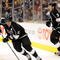 LOS ANGELES, CA - NOVEMBER 05:  Anze Kopitar #11 of the Los Angeles Kings starts a rush with Jack Johnson #3 against the Pittsburgh Penguins during the game at the Staples Center on November 5, 2009 in Los Angeles, California.  (Photo by Harry How/Getty Images)