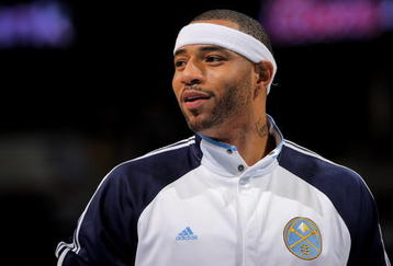 DENVER - OCTOBER 28:  Kenyon Martin #4 of the Denver Nuggets warms up prior to facing the Utah Jazz during NBA action at Pepsi Center on October 28, 2009 in Denver, Colorado. The Nuggets defeated the Jazz 114-105.  (Photo by Doug Pensinger/Getty Images)