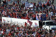 PHILADELPHIA, PA - OCTOBER 31: The Philadelphia Philies arrive at a victory rally at Citizens Bank Park October 31, 2008 in Philadelphia, Pennsylvania. The Phillies defeated the Tampa Bay Rays to win their first World Series in 28 years. (Photo by Jeff Fusco/Getty Images)