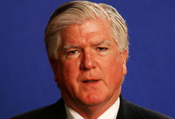 WOODRIDGE, IL - AUGUST 19:  General Manager Brian Burke poses for a portrait during the USA Olympic Men's Ice Hockey Orientation Camp on August 19, 2009 at Seven Bridges Ice Arena in Woodridge, Illinois.  (Photo by Jamie Squire/Getty Images)