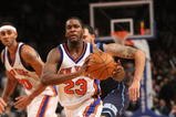 NEW YORK - NOVEMBER 09:  Toney Douglas #23 of the New York Knicks passes against the Utah Jazz at Madison Square Garden on November 9, 2009 in New York City. NOTE TO USER: User expressly acknowledges and agrees that, by downloading and or using this photograph, User is consenting to the terms and conditions of the Getty Images License Agreement.  (Photo by Nick Laham/Getty Images)