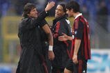ROME - NOVEMBER 08:  Leonardo (L) the coach of Milan, Pato (R) and Ronaldinho celebrate the victory  after the Serie A match between SS Lazio and AC Milan at Stadio Olimpico on November 8, 2009 in Rome, Italy.  (Photo by Paolo Bruno/Getty Images)
