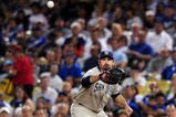 LOS ANGELES, CA - SEPTEMBER 04:  Adrian Gonzalez #23 of the San Diego Padres catches a ball at first against the Los Angeles Dodgers on September 4, 2009 at Dodger Stadium in Los Angeles, California. (Photo by Jacob de Golish/Getty Images)