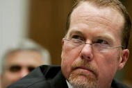 WASHINGTON - MARCH 17:  Former St. Louis Cardinal Mark McGwire pauses during testimony March 17, 2005 for a House Committee session that is investigating Major League Baseball efforts to eradicate steroid use in Washington, DC.  Major League Baseball (MLB) Commissioner Allan 'Bud' Selig will give testimony regarding MLB?s efforts to eradicate steriod usage among its players.  (Photo by Mark Wilson/Getty Images)
