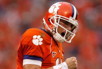 CLEMSON, SC - SEPTEMBER 26:  Kyle Parker #11 of the Clemson Tigers celebrates after his team scores a touchdown against the TCU Horned Frogs during their game at Memorial Stadium on September 26, 2009 in Clemson, South Carolina.  (Photo by Streeter Lecka/Getty Images)