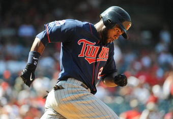 ANAHEIM, CA - JULY 26:  Denard Span #2 of the Minnesota Twins runs the bases after hitting a home run in the eighth inning against the Los Angeles Angels of Anaheim at Angels Stadium on July 26, 2009 in Anaheim, California. (Photo by Harry How/Getty Images)