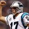 NEW ORLEANS - NOVEMBER 08:  Quarterback Jake Delhomme #17 of the Carolina Panthers reacts after a touchdown against the New Orleans Saints at Louisiana Superdome on November 8, 2009 in New Orleans, Louisiana.  (Photo by Ronald Martinez/Getty Images)