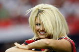 ATLANTA - NOVEMBER 08:  An Atlanta Falcons cheerleader performs during the game against the Washington Redskins at Georgia Dome on November 8, 2009 in Atlanta, Georgia.  (Photo by Kevin C. Cox/Getty Images)