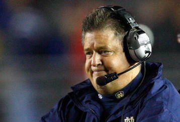 CHESTNUT HILL, MA - NOVEMBER 8: Coach Charlie Weis of the Notre Dame Fighting Irish against the Boston College Eagles on November 8, 2008 at Alumni Stadium in Chestnut Hill, Massachusetts.(Photo by Jim Rogash/Getty Images)
