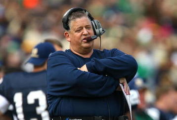 SOUTH BEND, IN - OCTOBER 03: Head coach Charlie Weis of the Notre Dame Fighting Irish watches as his team takes on the Washington Huskies on October 3, 2009 at Notre Dame Stadium in South Bend, Indiana.  Notre Dame defeated Washington 37-30 in overtime.  (Photo by Jonathan Daniel/Getty Images)