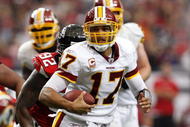 ATLANTA - NOVEMBER 08: Quarterback Jason Campbell #17 of the Washington Redskins rushes upfield against the Atlanta Falcons at Georgia Dome on November 8, 2009 in Atlanta, Georgia. (Photo by Kevin C. Cox/Getty Images)